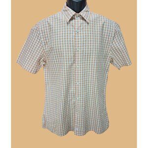 Johnston & Murphy Mens Orange Short Sleeve Shirt Medium